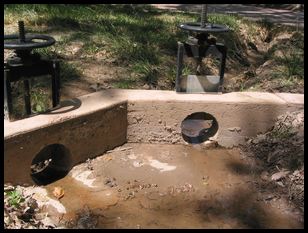 amusing sluice gate irrigation at Zion NP visitors center