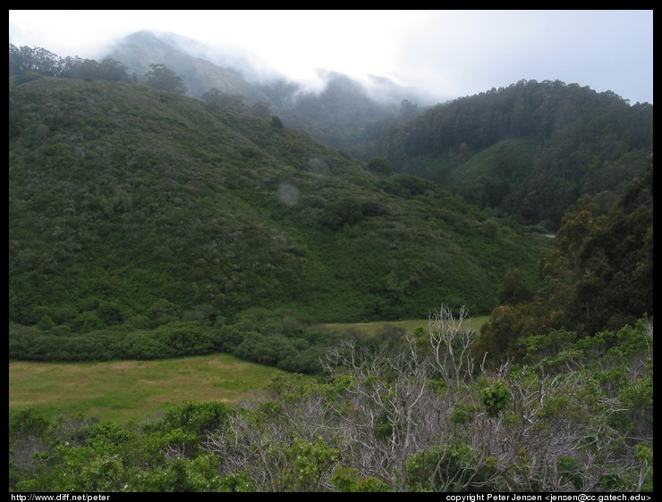 across the valley