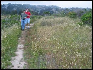 Nathan and John coming up the trail