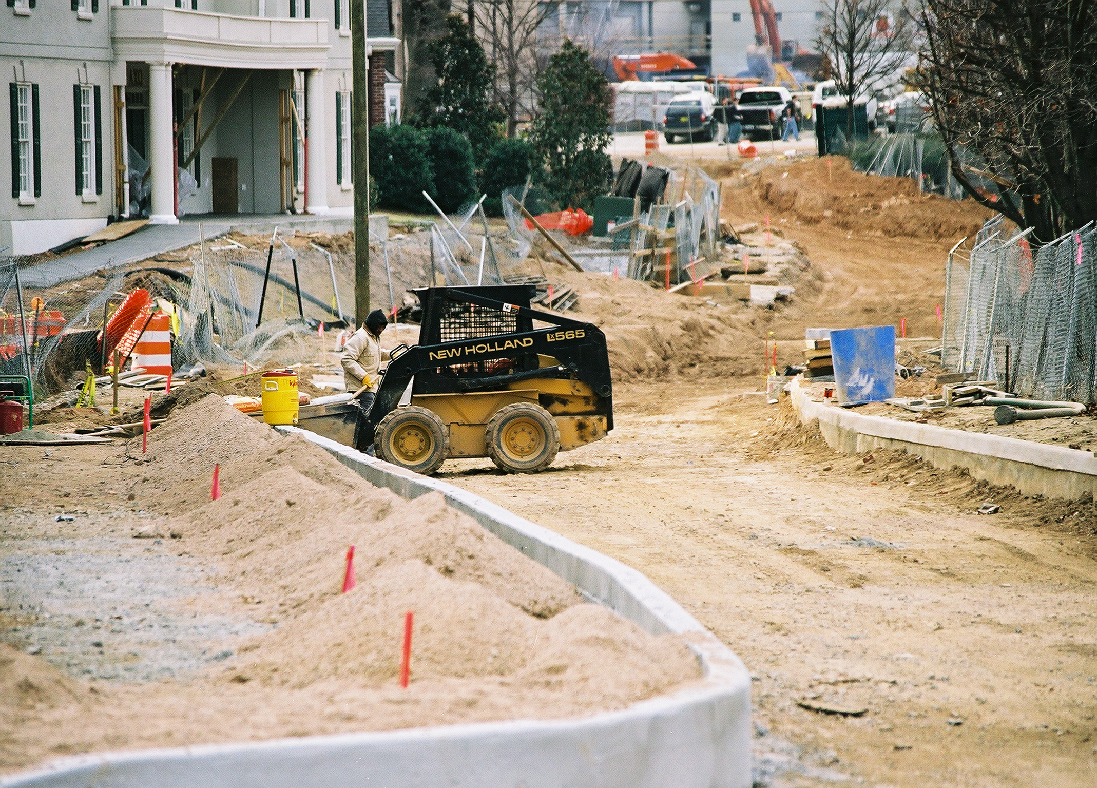 random construction by sorority row looking south