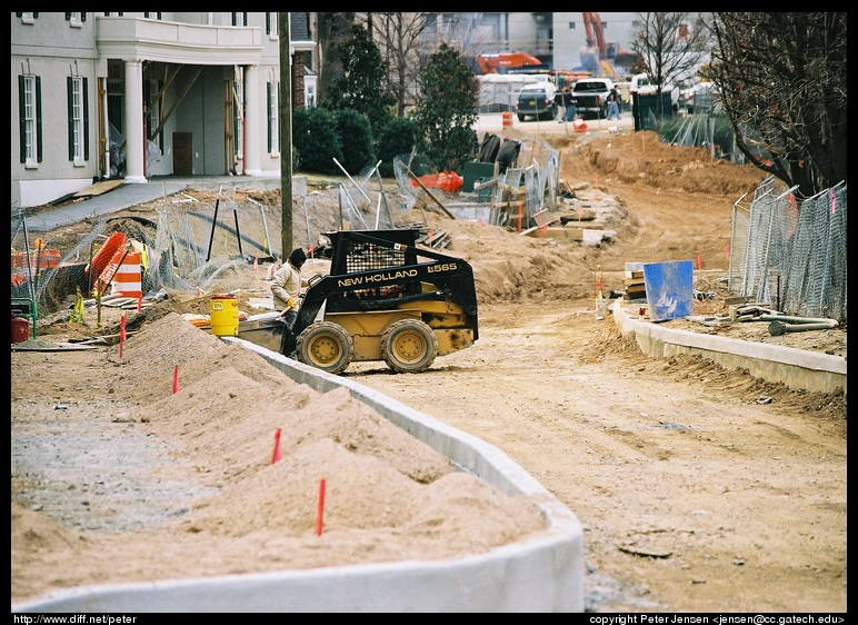 random construction by sorority row looking south