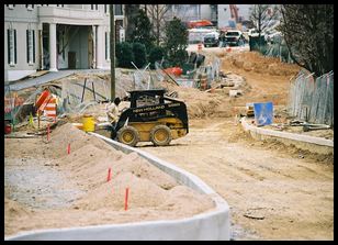 random construction by sorority row looking south