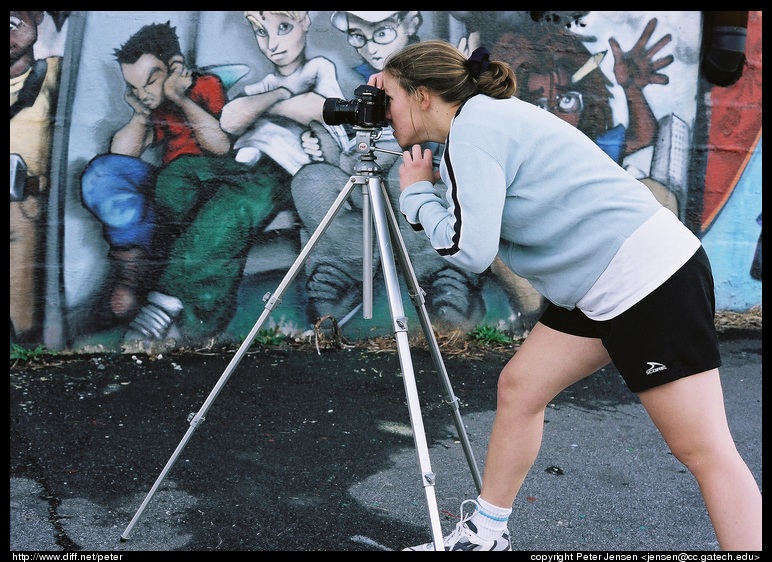 Kim photographing the local scene