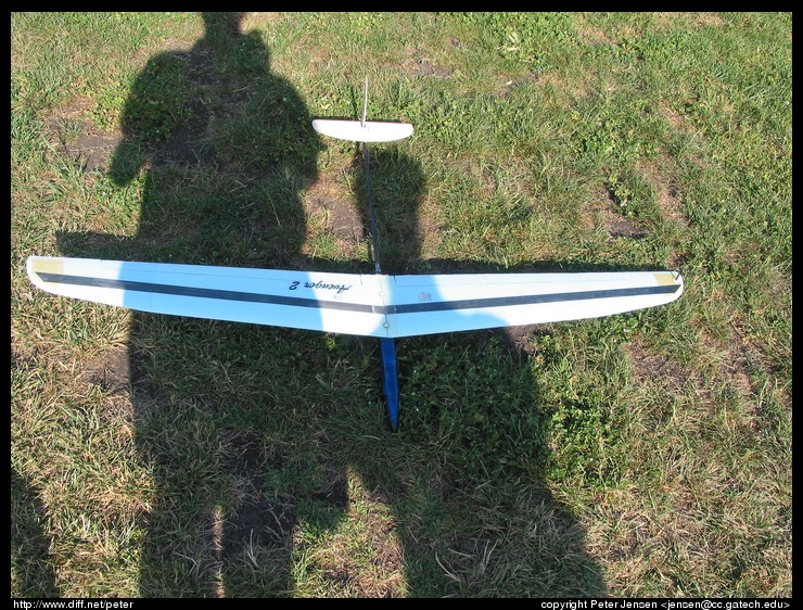 overexposed, but shows the glider on the ground