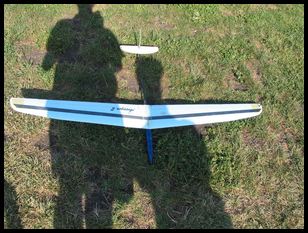 overexposed, but shows the glider on the ground