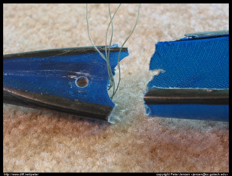 close-up of the break
