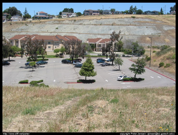 the residence hall parking lot (I'm in the lower right)