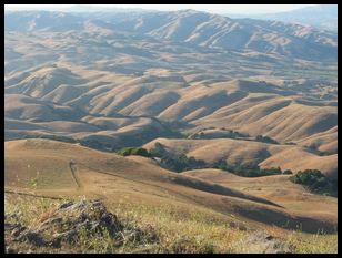 the hills to the northeast