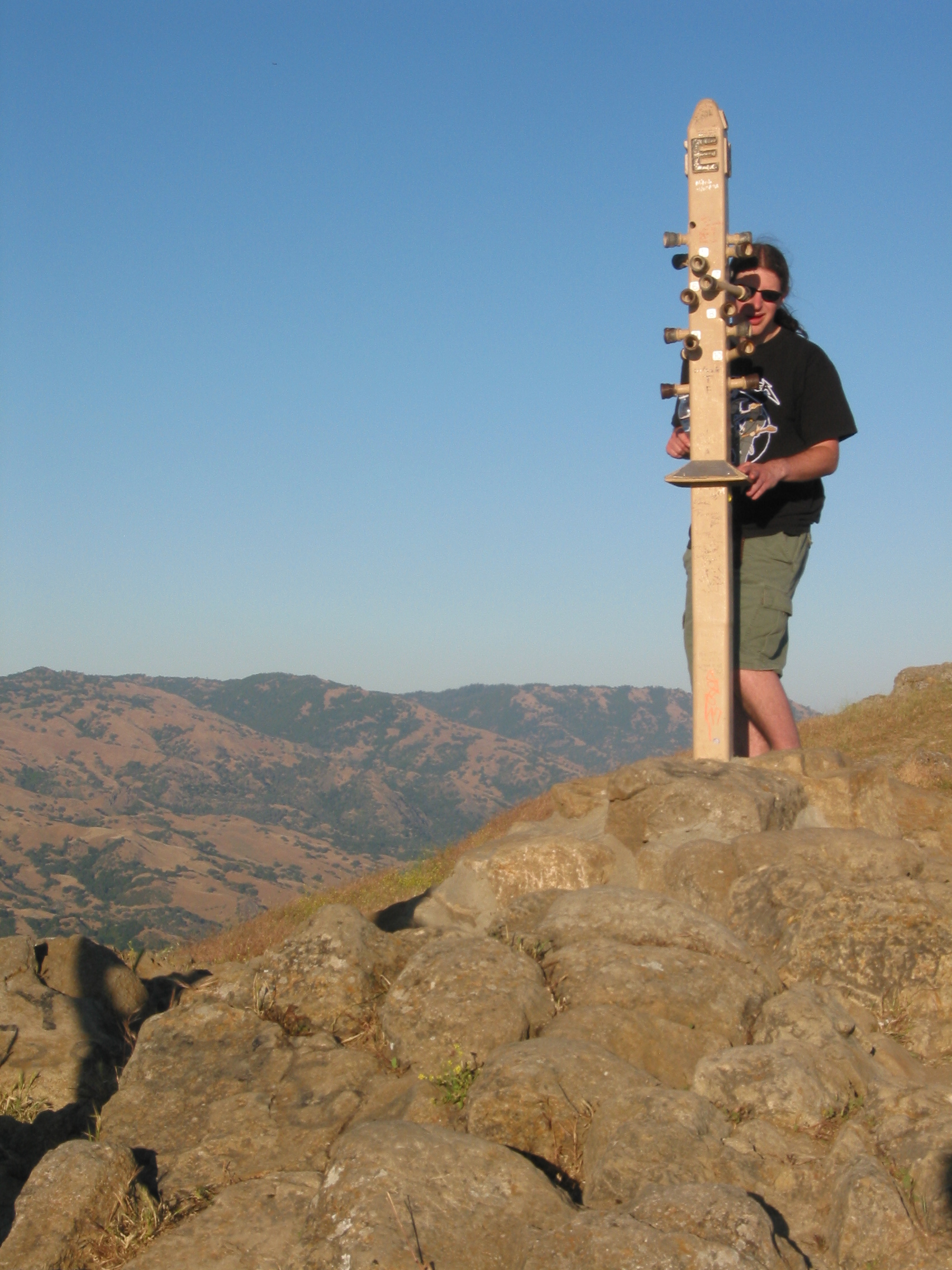 Andy sighting through the pole