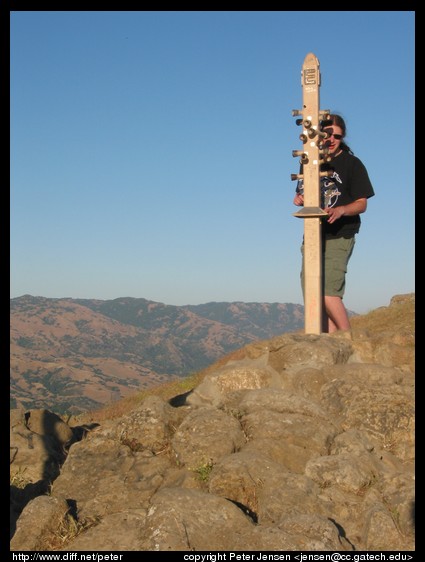 Andy sighting through the pole