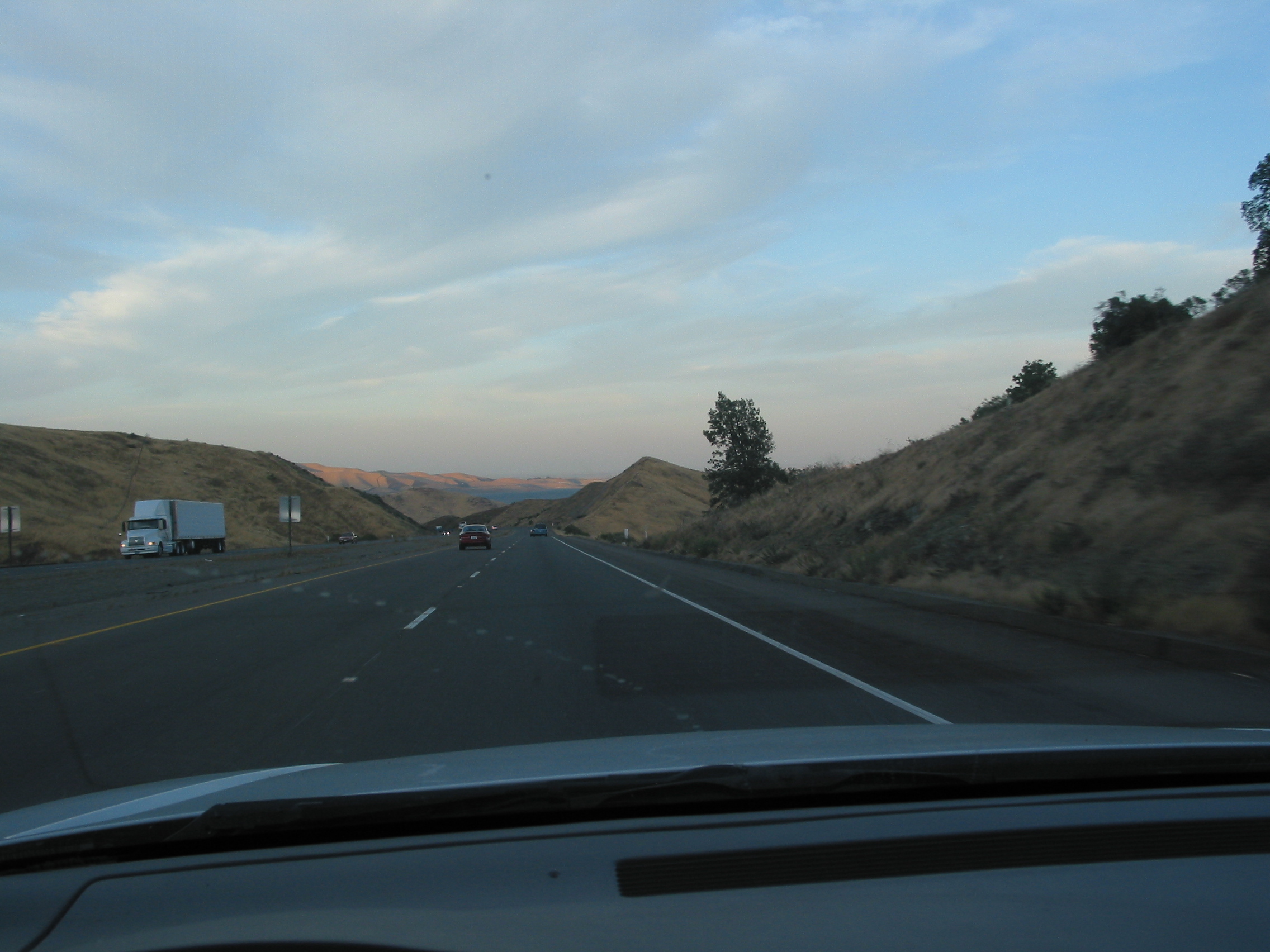 sunset while driving out to Los Banos