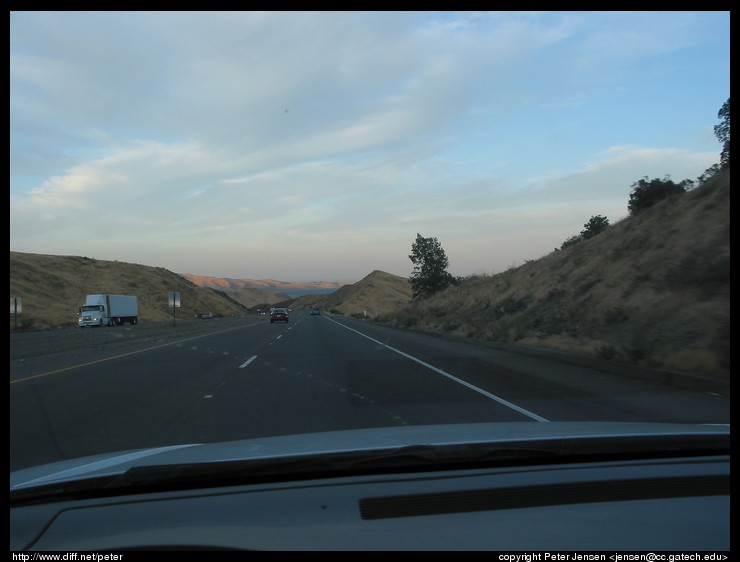 sunset while driving out to Los Banos