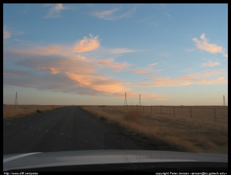 sunset while driving out to Los Banos