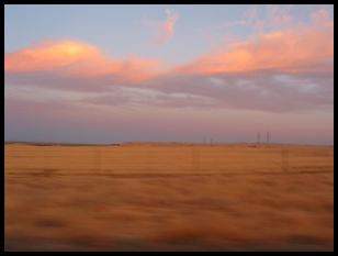 sunset while driving out to Los Banos