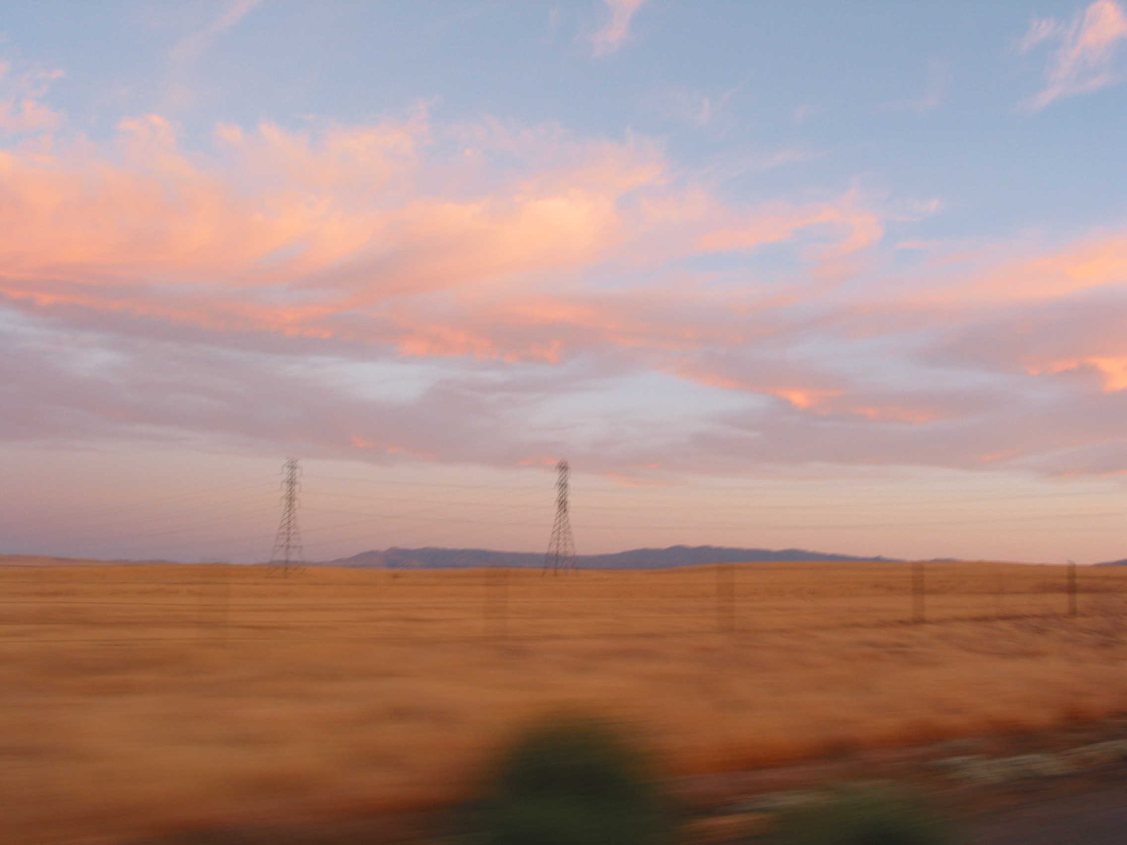 sunset while driving out to Los Banos