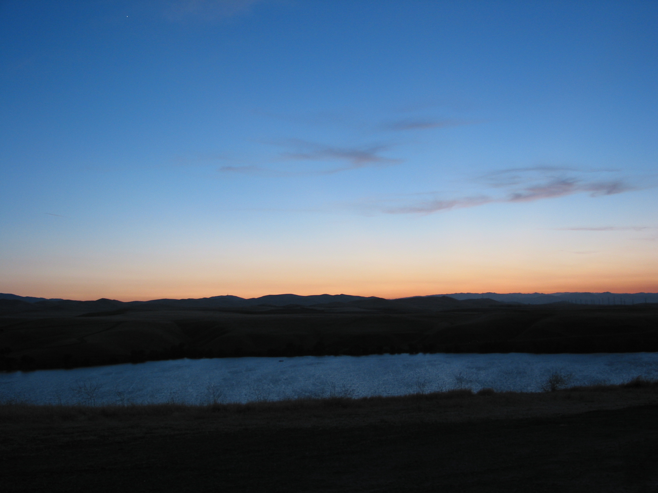 last glimpse of sunset over the first slope I found