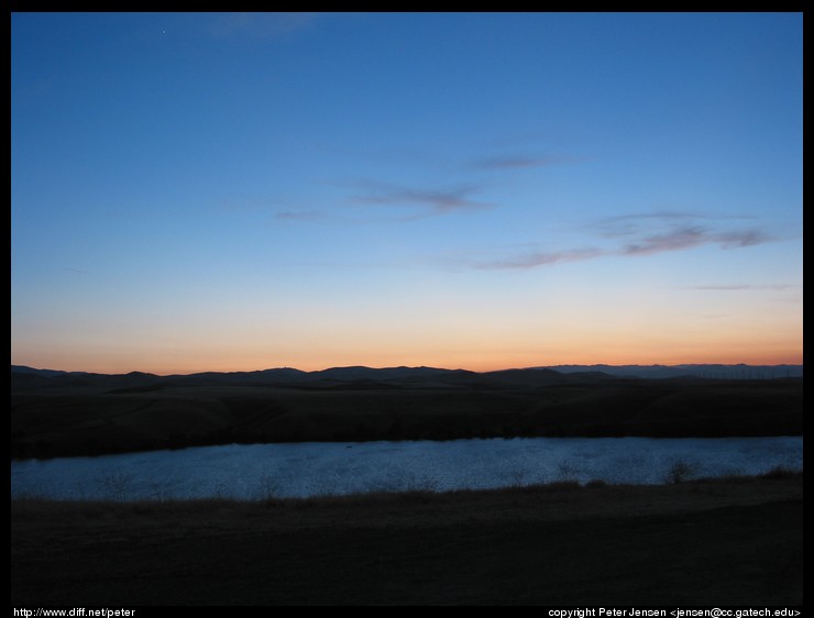 last glimpse of sunset over the first slope I found