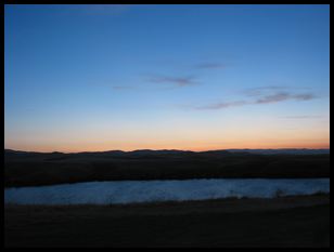 last glimpse of sunset over the first slope I found