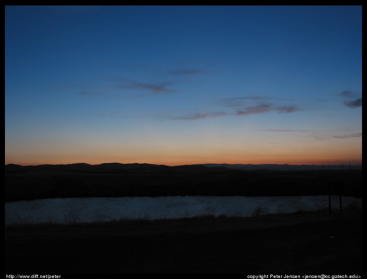 last glimpse of sunset over the first slope I found