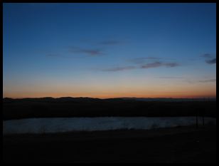 last glimpse of sunset over the first slope I found