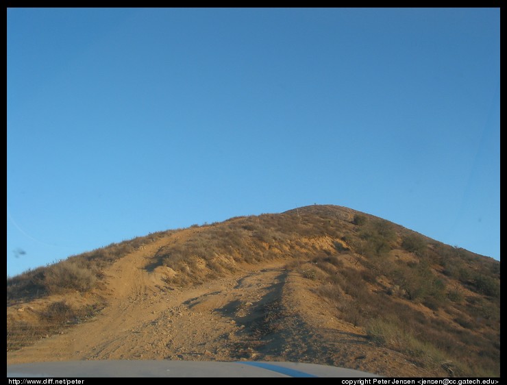 view up past our car at the ridge