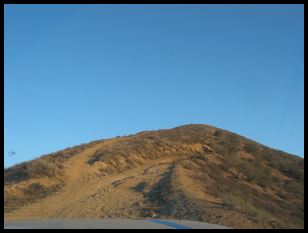 view up past our car at the ridge