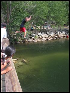 jumping off the bridge