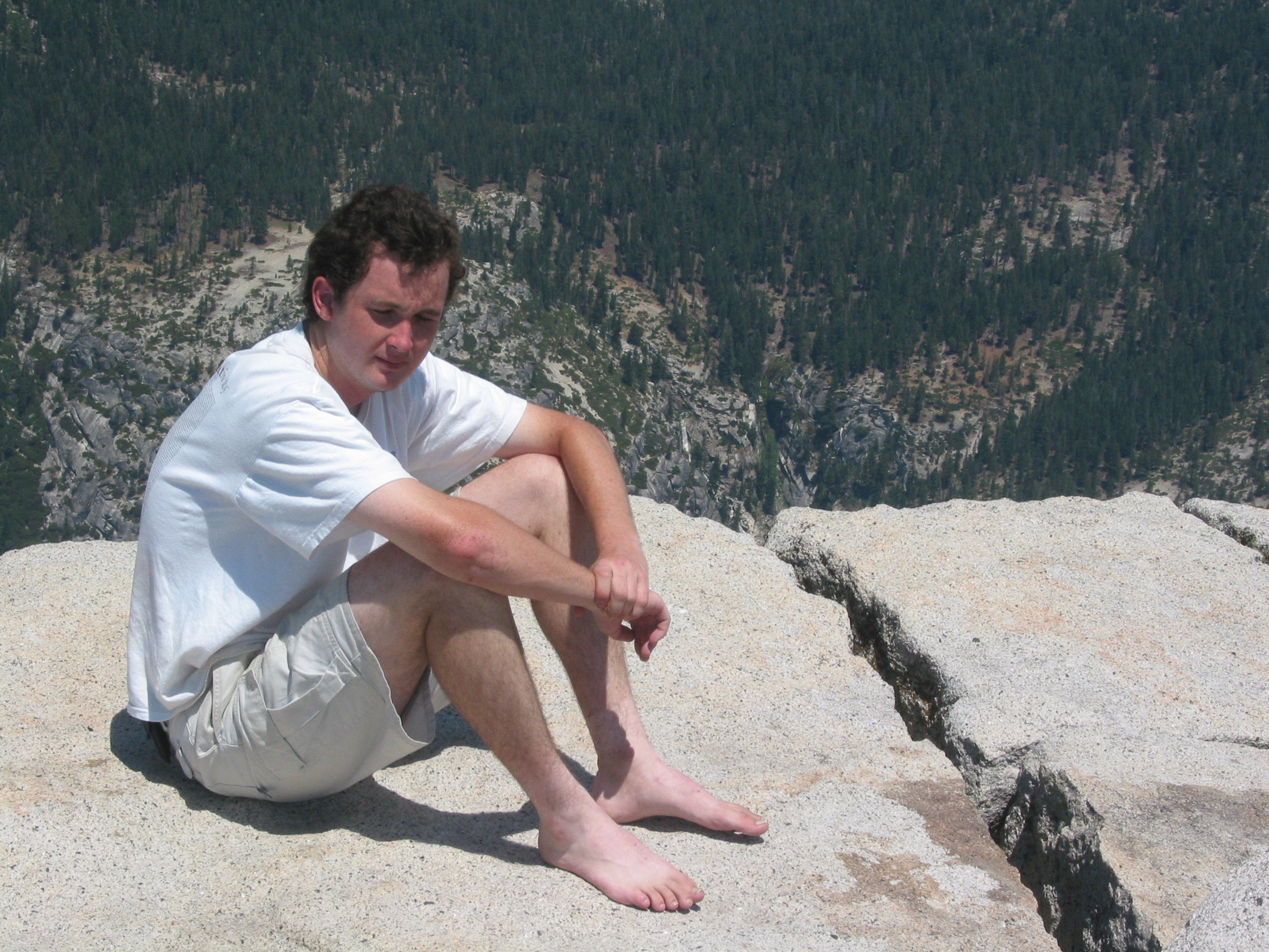 John, resting with unshod feet