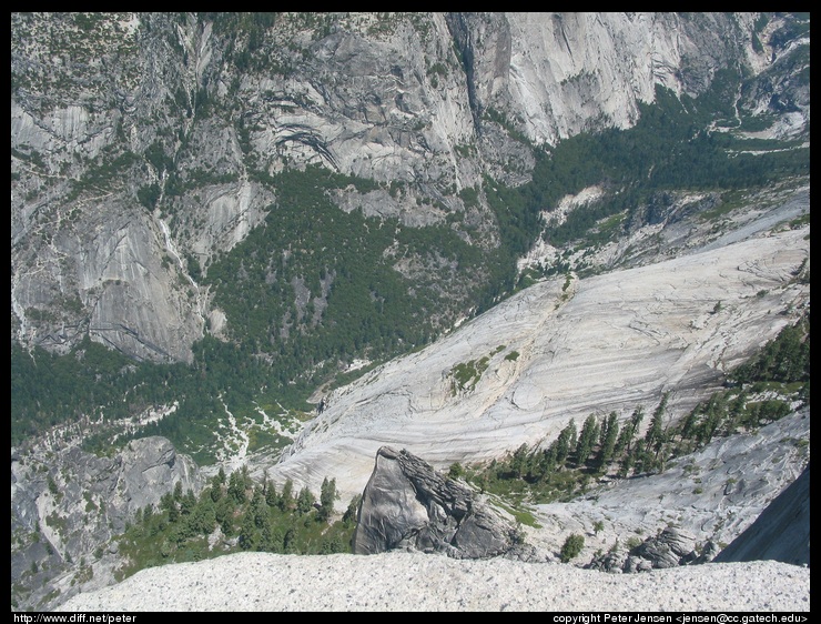 leaning over the edge (~2000 feet down)