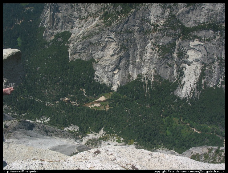 looking down, with Peter's foot on the left