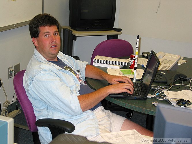 Trevor in the lab