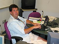 Trevor in the lab