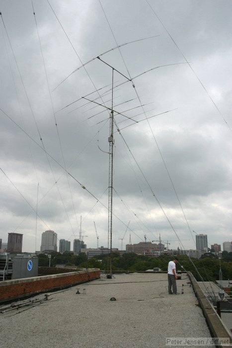 Charles and the W4AQL 90' VHF stack