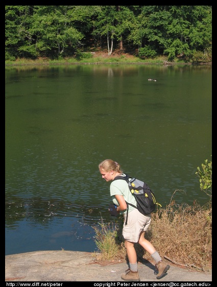 Laura leaving the pond