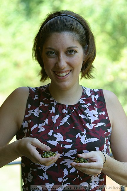 Anna with pet turtles