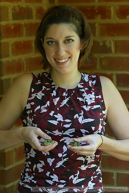 Anna with pet turtles