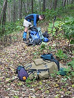 Michael packing up after a map-reading break