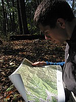 Michael consulting the map