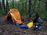 tent being taken down