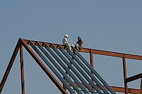 neat triangles on the building that's going up right next door to my lab. Shot from right next to Rocky Mountain Pizza.