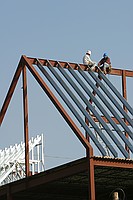 neat triangles on the building that's going up right next door to my lab. Shot from right next to Rocky Mountain Pizza.