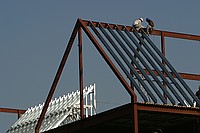 neat triangles on the building that's going up right next door to my lab. Shot from right next to Rocky Mountain Pizza.