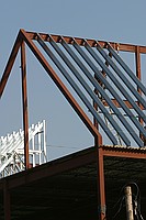 neat triangles on the building that's going up right next door to my lab. Shot from right next to Rocky Mountain Pizza.