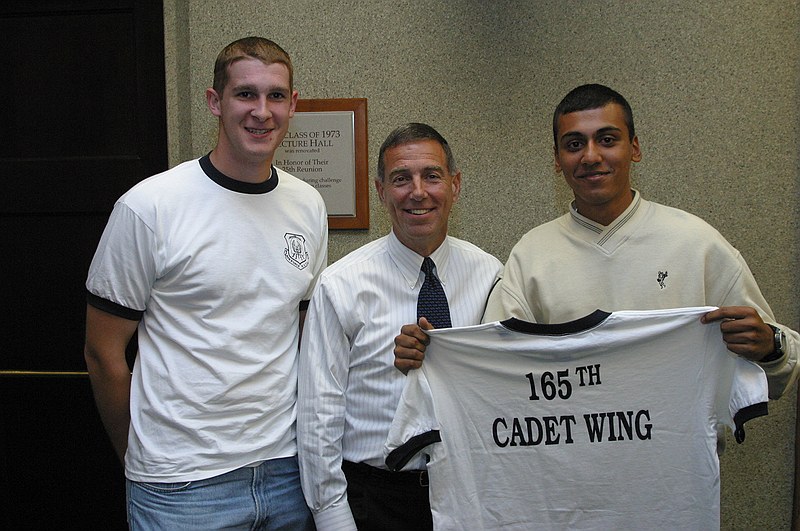 165th Cadet Wing members with Col. Danny McKnight