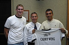 165th Cadet Wing members with Col. Danny McKnight