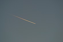 neat alpenglow on the contrail