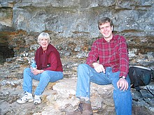 Kathi and Peter at an underhang