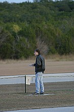 the ever-ubiquitous Zagi 400X (he had a stock Zagi 400X config with the 1700AU battery and I timed his flight at just over 9 minutes, with lots of aerobatics)