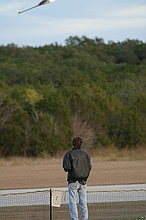 the ever-ubiquitous Zagi 400X (he had a stock Zagi 400X config with the 1700AU battery and I timed his flight at just over 9 minutes, with lots of aerobatics)