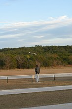 the ever-ubiquitous Zagi 400X (he had a stock Zagi 400X config with the 1700AU battery and I timed his flight at just over 9 minutes, with lots of aerobatics)